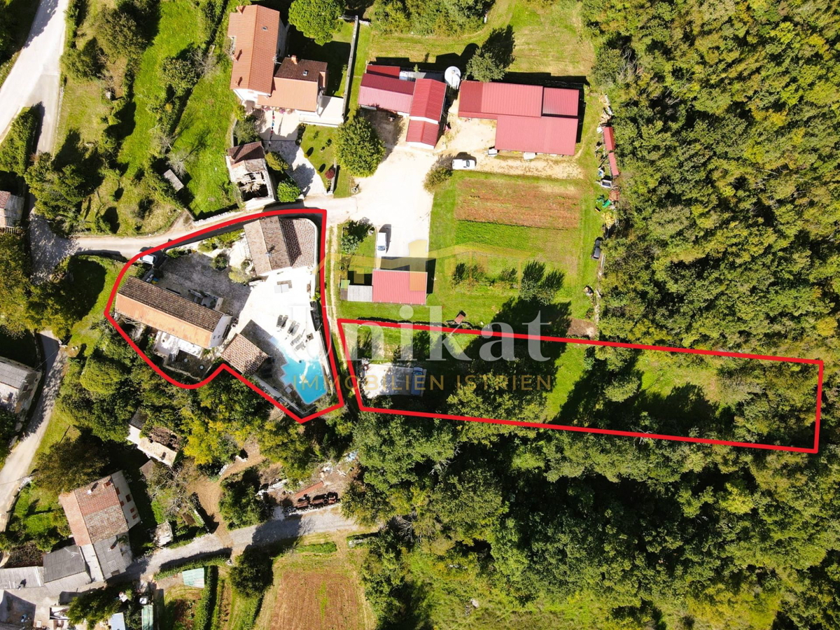 Splendida tenuta con due case in pietra e piscina